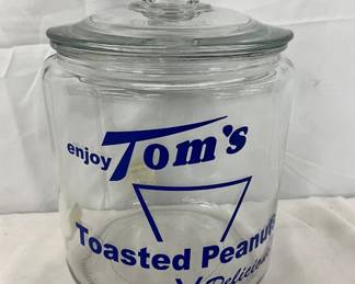 8in Contemporary Toms Peanut Jar w/glass lid