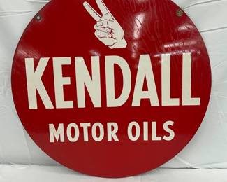 24-Inch Double-Sided Metal Kendall Motor Oils Sign