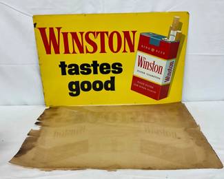 New Old Stock Winston Cig Sign, 22x14 
