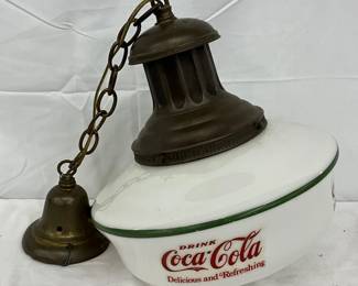 Coca-Cola Hanging Milk Glass Light-, 12x13 globe 