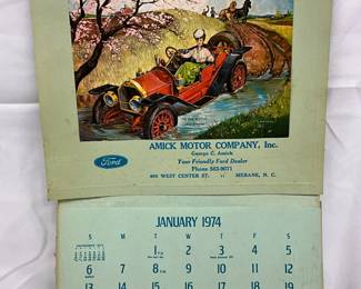 1974 Ford Calendar from Amick Motor Company, Mebane, NC