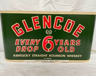 Glencoe Bourbon Whiskey Light-Up Advertising Sign, 21×11 1/2 Inches