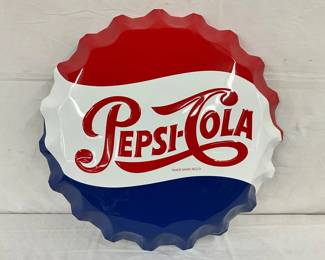 22-Inch Pepsi-Cola Bottle Cap Button Sign