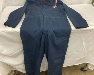 Navy Blue Gulf Branded Work Jumpsuit With Embroidered Name Patch