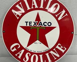 Texaco Aviation Gasoline 11-Inch SSP Contemporary   Sign