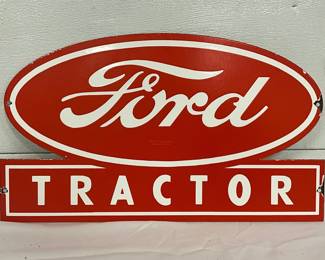 Ford Tractor Porcelain Sign, 20 x 12 Inches
