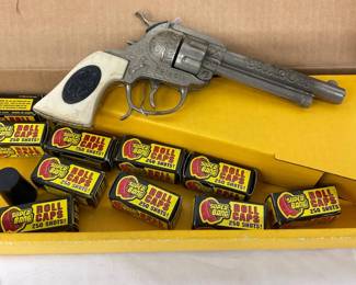 Die-Cast Toy Revolver Cap Gun With Super Bang Roll Caps