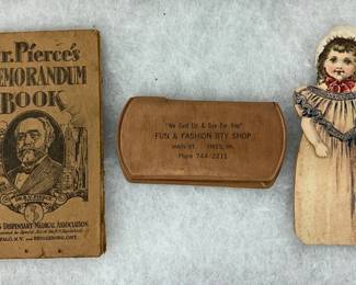 Dr. Pierce’s Memorandum Book, Sewing Kit, and Paper Doll Advertisement