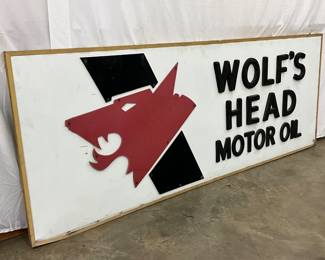 Wolfs Head Motor Oil Sign