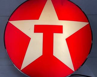 Plastic Texaco Can Sign with Star Logo, 34 Inches