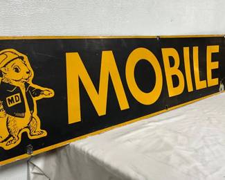 Mobile Drill Single-Sided Metal Advertising Sign, 74in x 11.5in