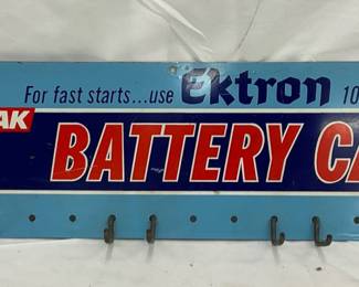 Blue Streak Battery Cables Metal Rack With Hooks, 30×6.5 Inches