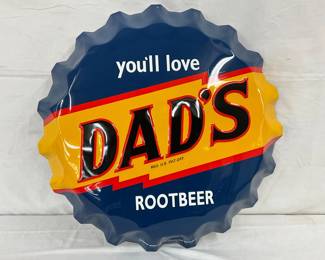 22-Inch Dad’s Root Beer Button Sign by Stout Sign Co.