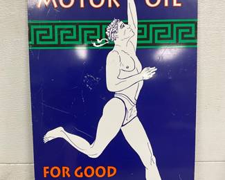 Contemporary Marathon Motor Oil Metal Sign, 13 1/2in x 23 1/2in