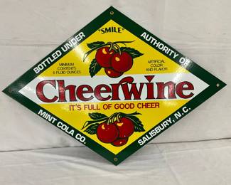 29 x 20 Porcelain Cheerwine Sign, Limited Edition 498/500, Salisbury, NC