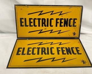 Two 8×4 Metal Electric Fence Warning Signs