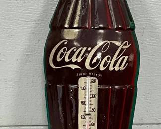 Coca-Cola Die-Cut Bottle Thermometer Sign, 5in x 17in