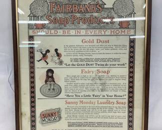 Framed Gold Dust Soap Products Advertising Print, 12 x 14 Inches