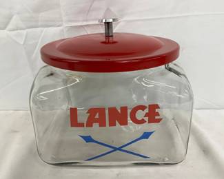 7in contemporary Lance Jar w/metal lid 