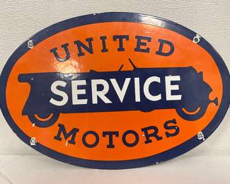 16×11-Inch Oval Contemporary Porcelain United Service Motors SSP Sign