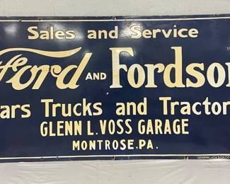 60x30 Single-Sided Porcelain Ford and Fordson Advertising Sign