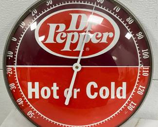 Dr Pepper 12-Inch Metal Thermometer with ‘Hot or Cold’ Design