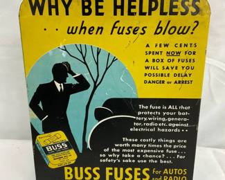 Metal 6 1/2 x 8 Buss Fuses Display for Automobiles and Radios