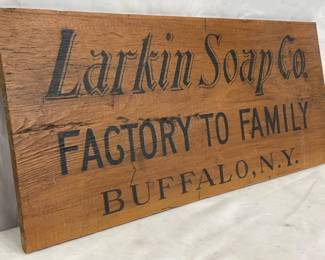 Larkin Soap Co. Wooden Advertising Sign, 22 x 10 Inches