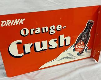 19 x 12 Metal Orange Crush Flange Sign by Stout Sign Co.