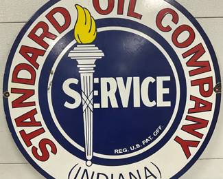 30-Inch Single-Sided Standard Oil Company Porcelain Sign