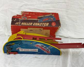Wolverine Jet Roller Coaster Tin Toy with Original Box, 16 1/2×4 1/2 Inches