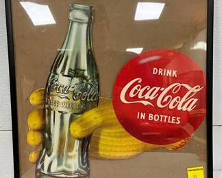 Framed 15×15 Coca-Cola Cardboard Advertising Display