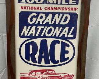 Framed Paper Poster for Shelby Fairgrounds Grand National Race, 17×41 1/2