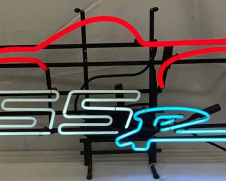 Neon Sign Featuring Car Outline and ‘SSR’ Logo