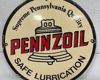 Pennzoil SSP Contemporary Round Sign, 12 Inches
