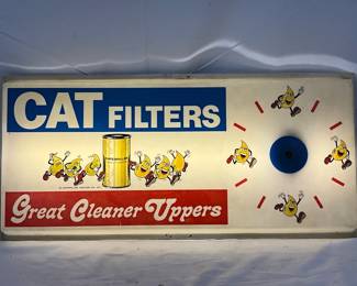 1977 CAT Filters Light-Up Clock