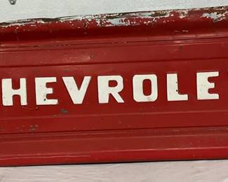 Vintage Chevrolet Embossed Metal Tailgate, 51in x 19in