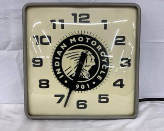 12-Inch Indian Motorcycle Dealer Clock
