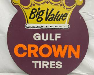 16×18 Metal Gulf Crown Tires Advertising Display Sign