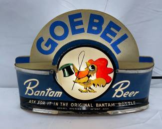 Goebel Bantam Beer Light-Up Sign on Masonite, 11×7 Inches
