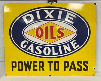 Dixie Oils Porcelain Sign, Single-Sided, 30×24 Inches