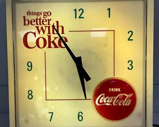 Coca-Cola Light-Up Advertising Clock, 16in