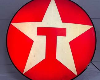 Texaco Light-Up Can Sign with Red Star Logo, 34 Inches