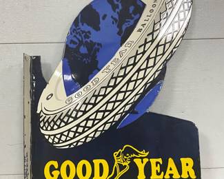 Good Year Porcelain Flange Sign, 24in x 36in