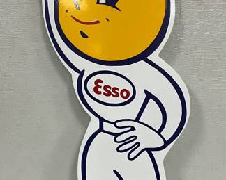 Esso Girl Die-Cut Metal Advertising Sign, 17 x 32 Inches