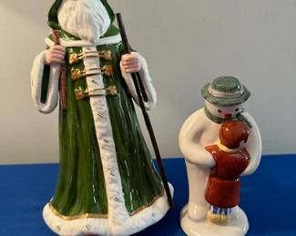 Geo Lefton Santa Musical figure and Royal Doulton "The Snowman".