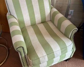 Safarieh green striped chair.