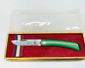 Case XX Kentucky Bicentennial Folding Knife with Green Handle and Original Box
