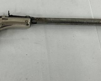 J. Stevens .22 Caliber Single-Shot Pistol with Nickel Plated Frame and Wooden Grip