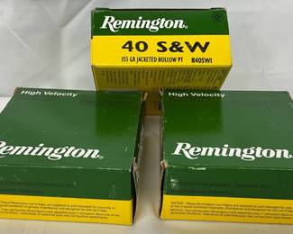 Remington 40 S&W 155 Grain Hollow Point Ammunition, Three Boxes